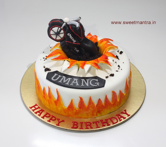 TVS Apache bike them customized designer cake in Pune