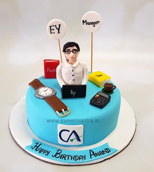 Finance theme cake for a CA Chartered accountant in Pune