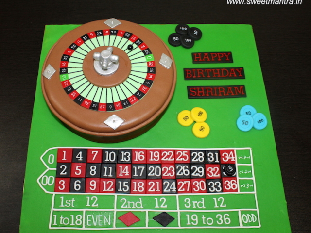Casino Roulette table shaped customized 3D cake in Pune