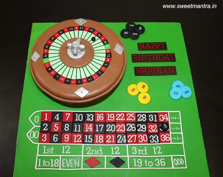 Casino Roulette table shaped customized 3D cake in Pune