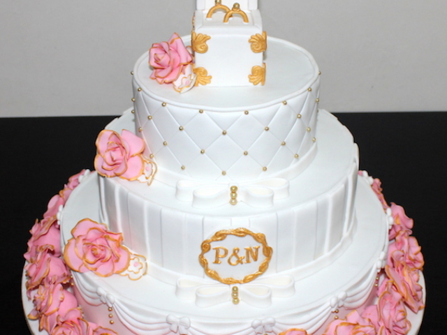 Flowers theme 3 tier customized cake for Ring Ceremony in Pune