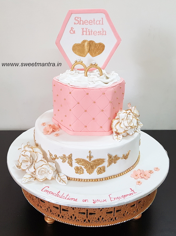 2 tier Ring box theme designer cake for Engagement in Pune