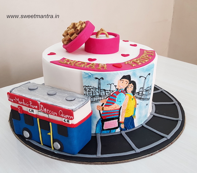 Mumbai Pune Mumbai marathi movie theme cake for Engagement in Pune