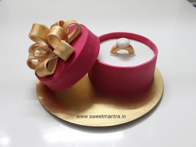 Engagement Ring Box shaped 3D cake for anniversary in Pune