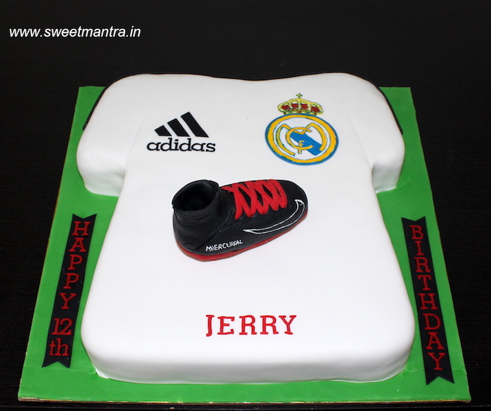Adidas football tshirt shaped 3D birthday cake in Pune