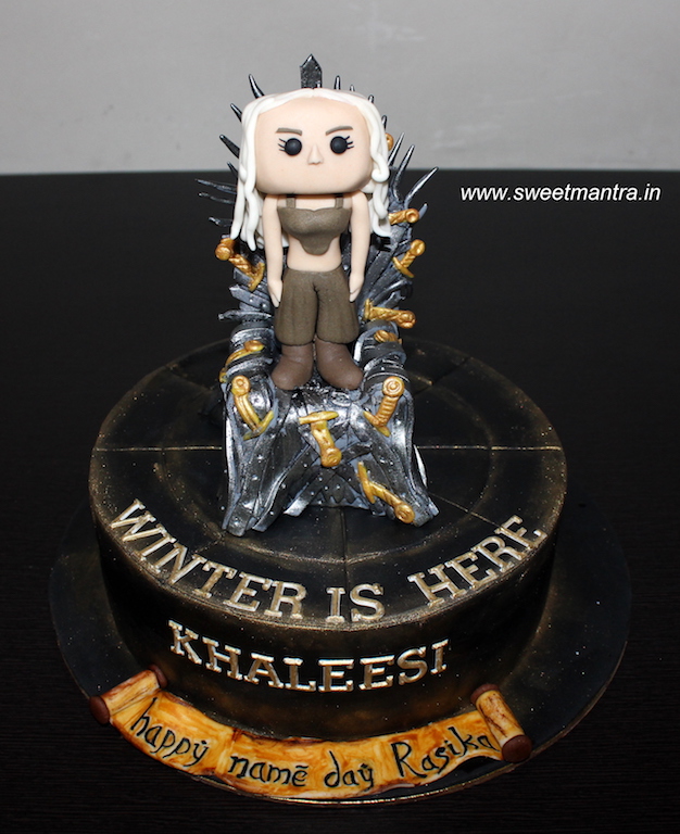 Game of Thrones theme cake with Khaleesi pop figure in Pune