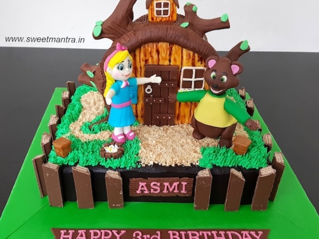 Goldie and Bear theme customized cake in Pune
