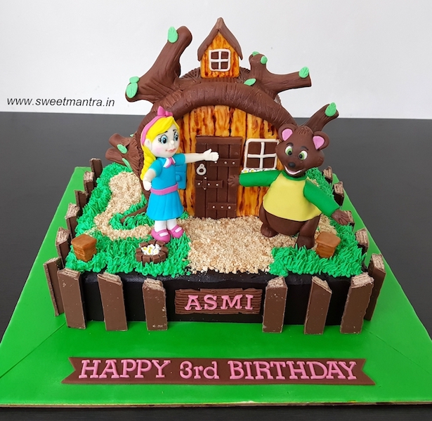 Goldie and Bear theme customized cake in Pune