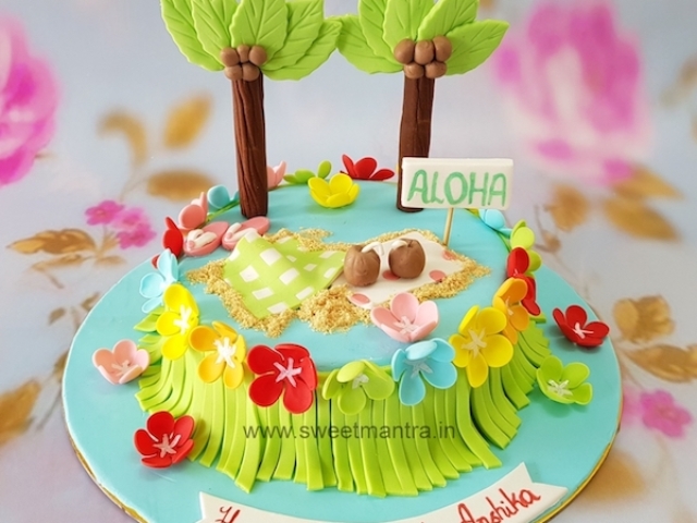 Hawaii Aloha beach theme customized cake in Pune