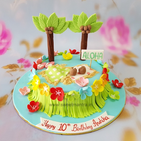 Hawaii Aloha beach theme customized cake in Pune