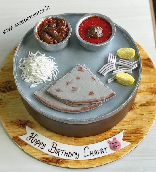Mutton Bhakri theme customized designer cake in Pune