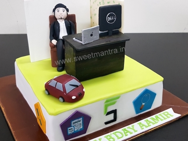 Office cubicle shaped cake for company boss,CEO in Pune
