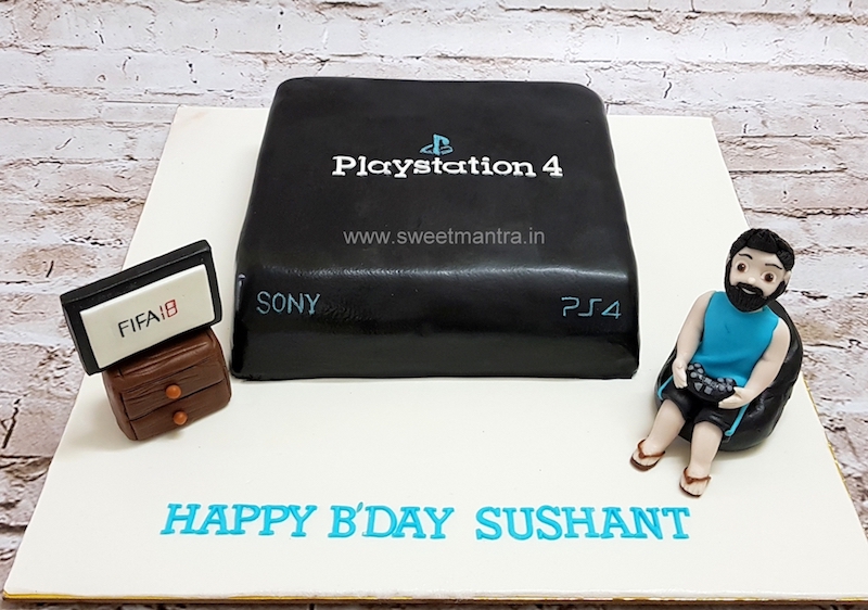 Sony PS4 Playstation shaped 3D cake for FIFA fan in Pune