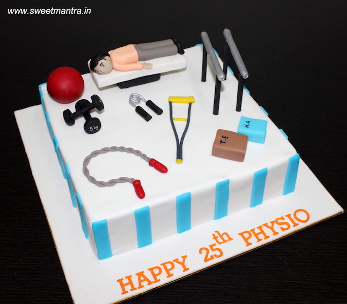 Customized cake for a Physiotherapist's birthday in Pune