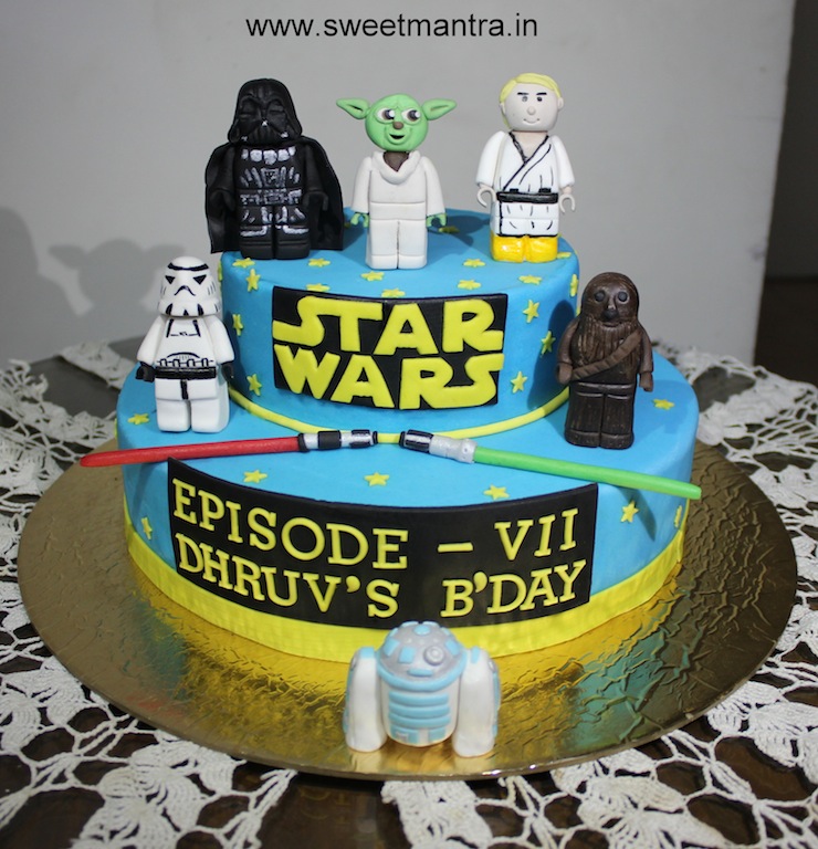 Star Wars 3D figures theme 2 layer customized cake in Pune