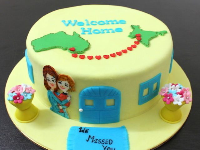 Welcome home from Australia theme customized cake in Pune