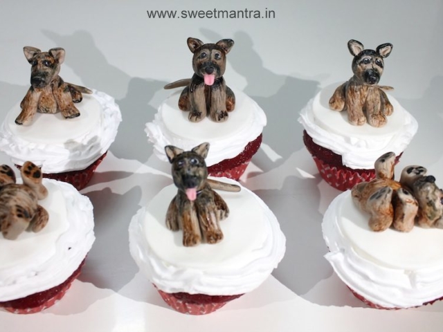 Pet dog theme customized designer cupcakes in Pune
