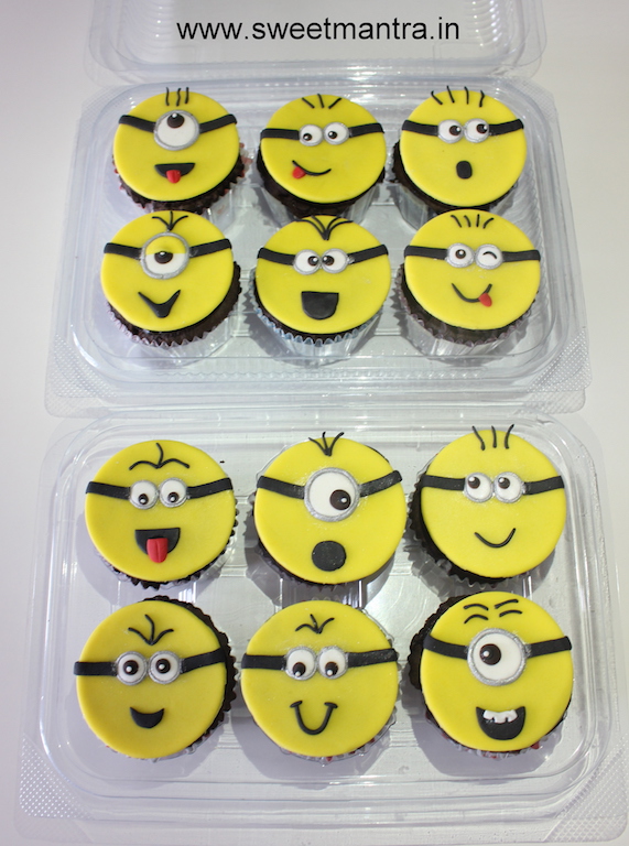 Minions theme cupcakes for kids birthday in Pune