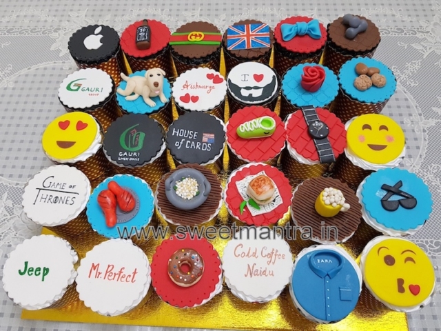 Designer cupcakes for husbands 30th birthday in Pune