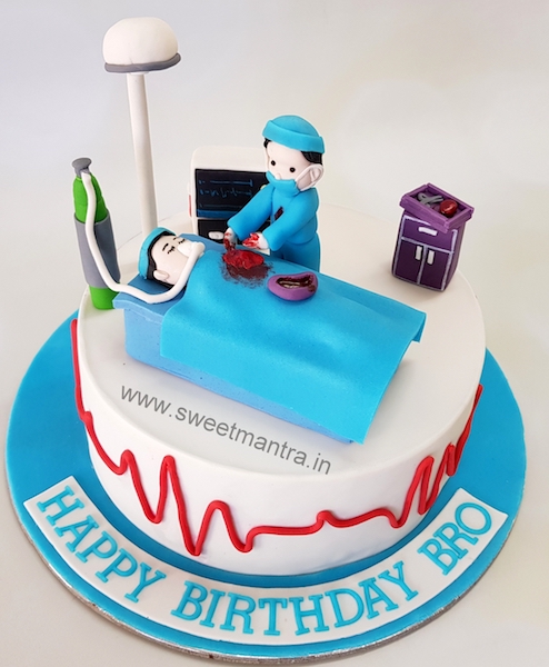 Customized Operation theme cake for Surgeon doctor's birthday in Pune