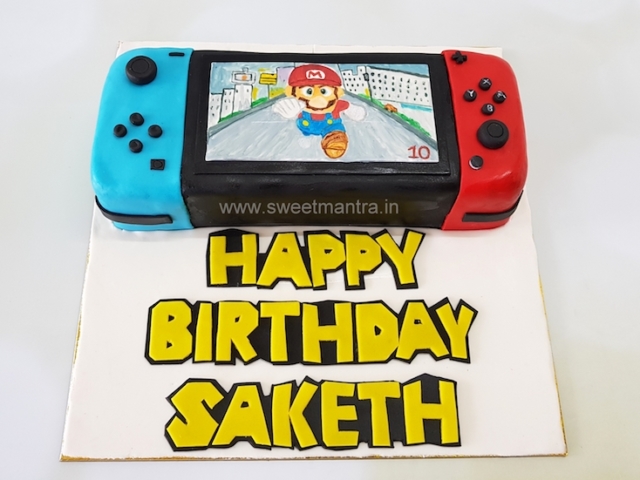Nintendo Mario switch shaped 3D cake for boy's birthday in Pune