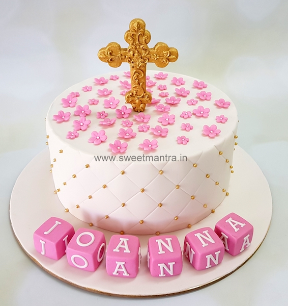 Customized cake for baby girl's Baptism, Christening ceremony in Pune
