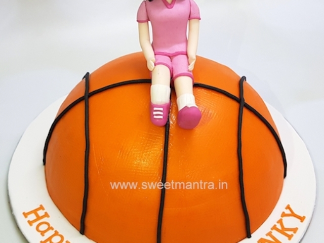 Basketball shaped 3D cake for girls birthday in Pune