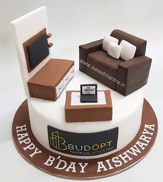 Customized living room designer cake for an Interior Designers birthday in Pune