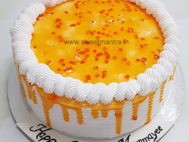 Homemade, eggless Orange fresh cream cake in Pune