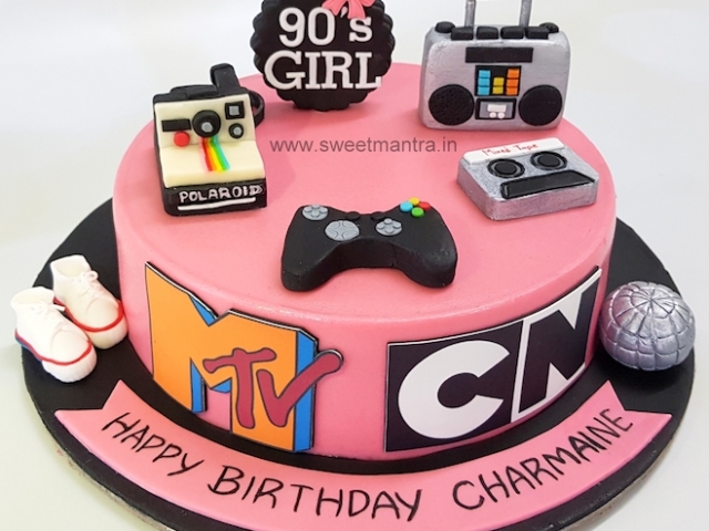 MTV 90s vintage theme customized designer birthday cake in Pune