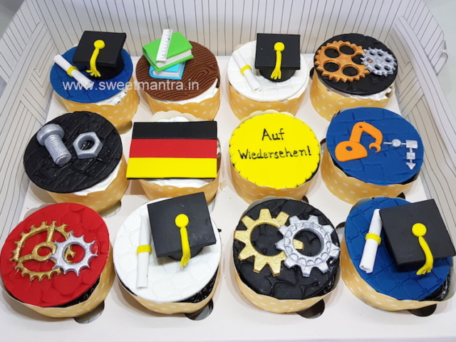 Customized cupcakes for graduation of Mechanical Engineer in Pune