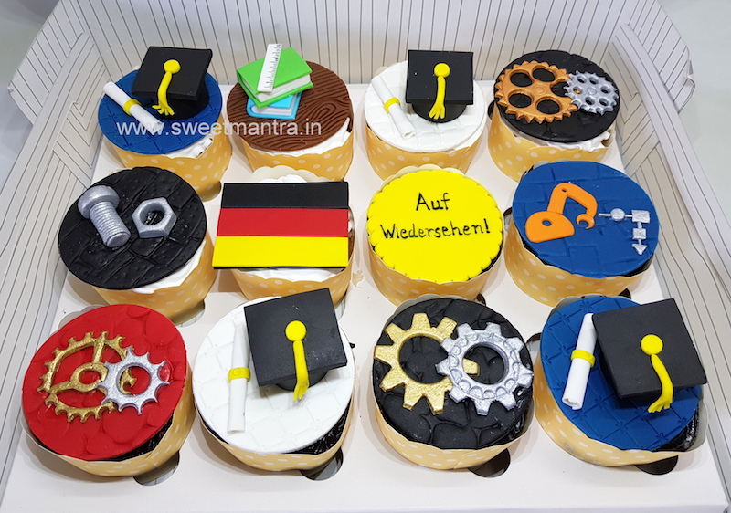 Customized cupcakes for graduation of Mechanical Engineer in Pune
