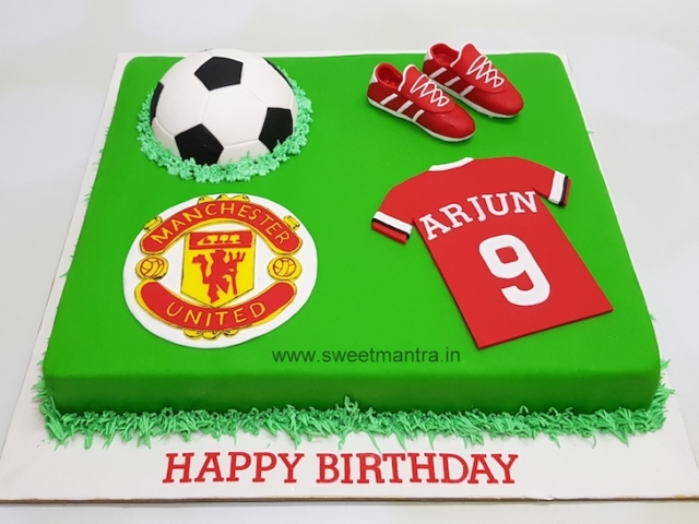 Manchester United football theme customized cake in Pune