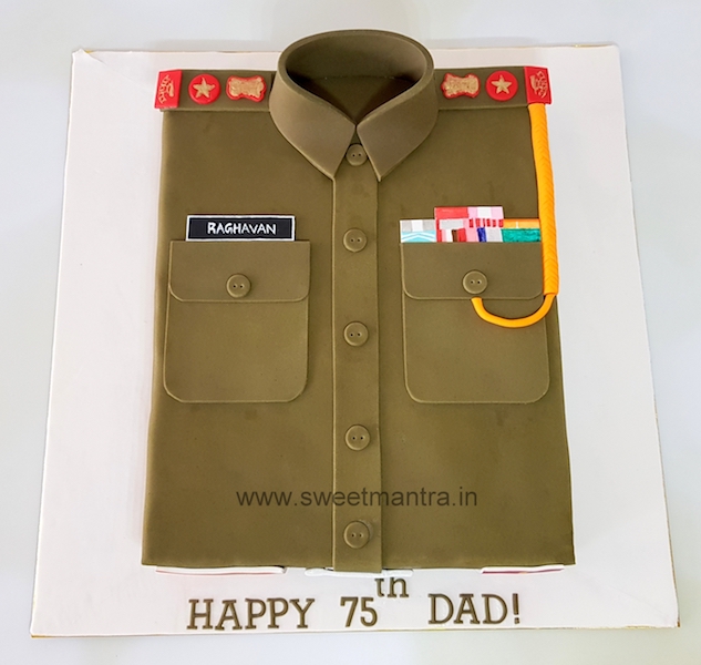 Army uniform design cake