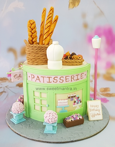 Patisserie theme customised cake for chef's birthday in Pune