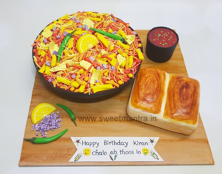 Indian, Maharashtrian food Misal Pav theme 3D cake in Pune