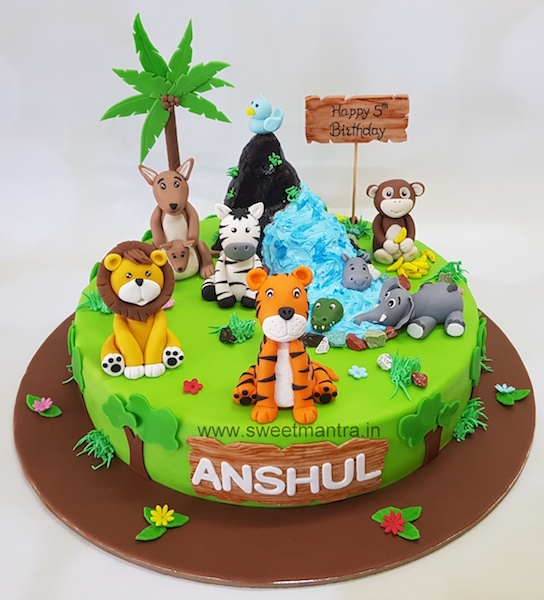 Animals, Jungle theme customised cake in Pune