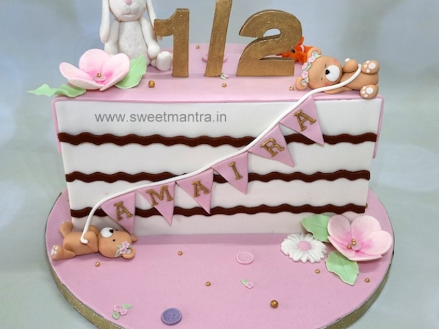 Half birthday cake for girl in Pune