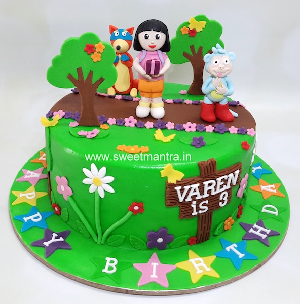 Dora theme cake for kids birthday in Pune