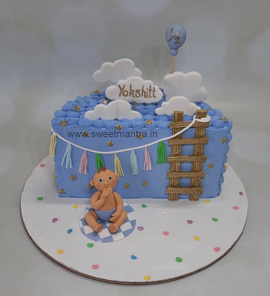 6 months cake for baby boy