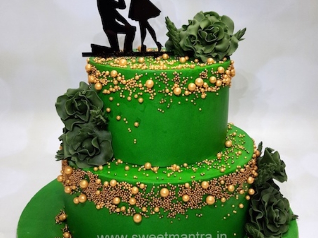 2 tier designer cake for Engagement Ceremony in Pune