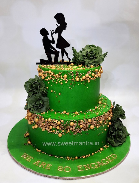 2 tier designer cake for Engagement Ceremony in Pune