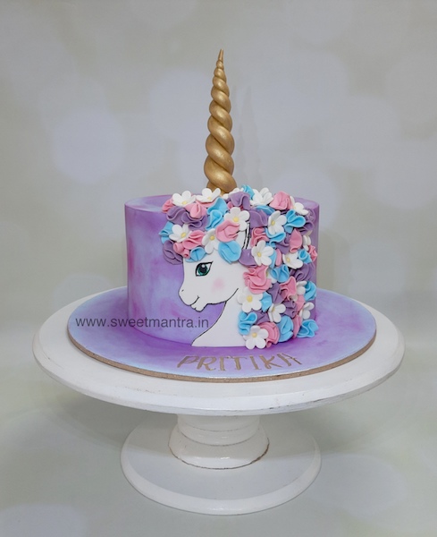 Unicorn cake for girl's birthday in Pune