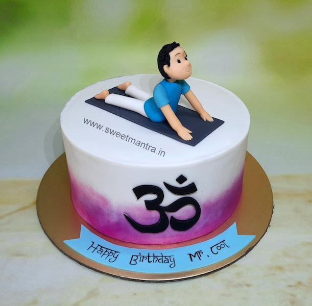 Yoga theme cake for husband's birthday