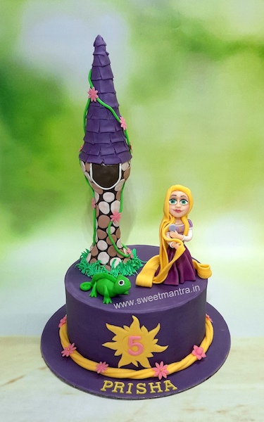 Princess Rapunzel and tower cake