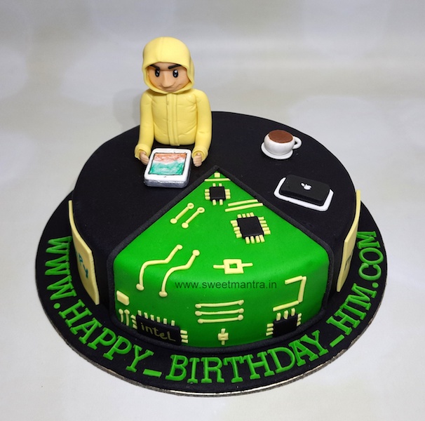 Coding theme cake for software programmers birthday