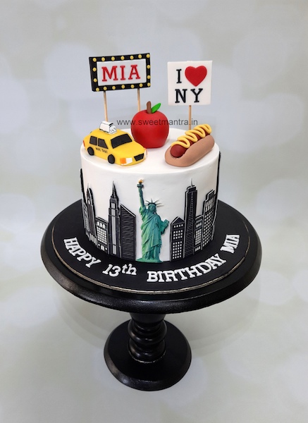 Newyork city theme cake for teenager birthday