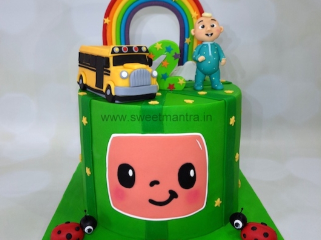 Cocomelon theme cake with JJ and bus