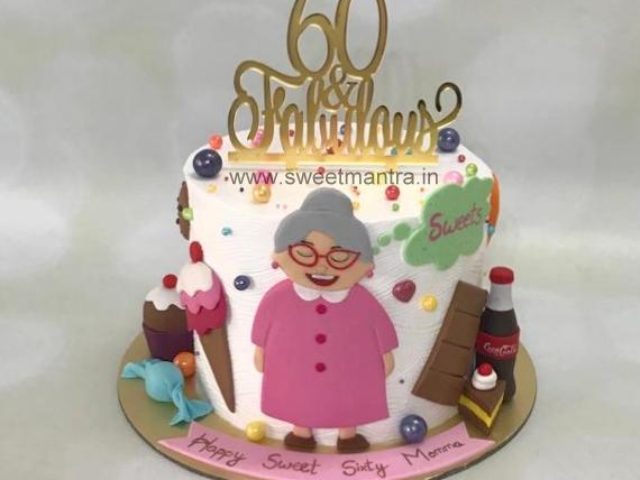 Sweets theme customised cake for Grandma's 60th birthday