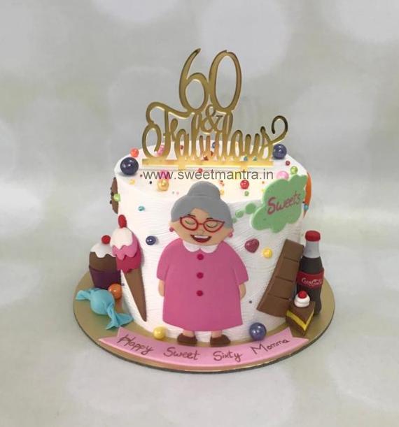 Sweets theme customised cake for Grandma's 60th birthday